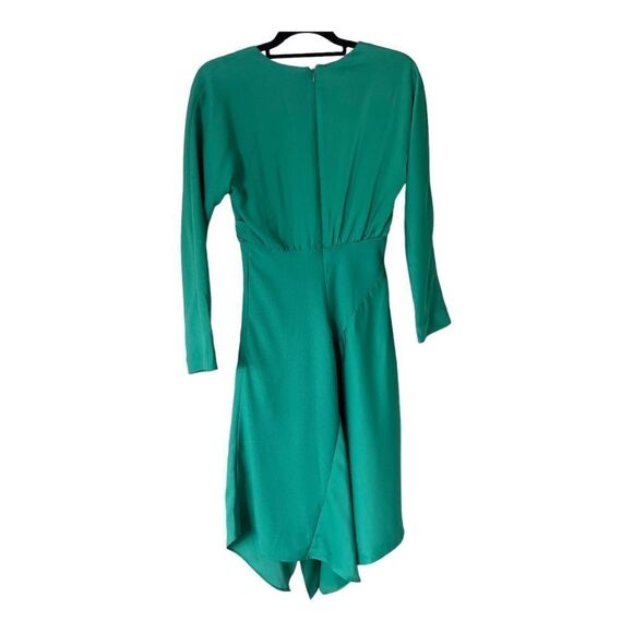 Cushnie for Target Emerald Green Long Sleeve Faux Wrap Asymmetrical Dress Size 0 - Picture 5 of 11